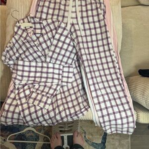 Victoria’s Secret women’s Plaid Pajama Set in Purple and White